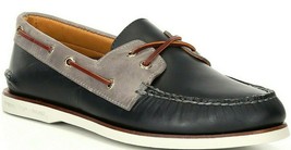 Men's Sperry Top-Sider GOLD CUP A/O 2-Eye Boat Shoe, STS21675 Mt Sizes Navy/Grey - $149.95