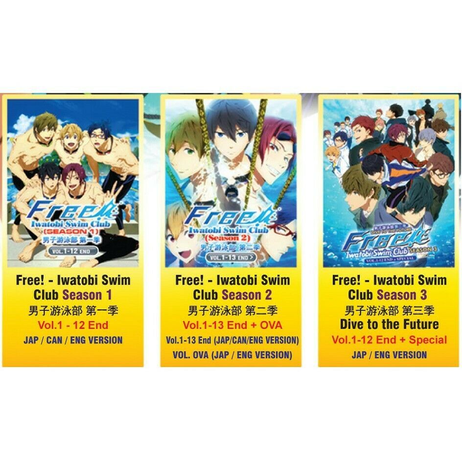 Anime DVD English Dubbed Iwatobi Swim Club Season 1 & 2 OVA for