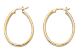 Diamond Accent 18K Gold Braided Hoop Earrings Inside Out Hoop Gp - $94.99