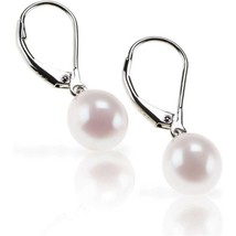 Handpicked High Quality Freshwater Cultured Pearl Earrings Leverback Dan... - $24.00