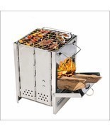 Backpacking Wood Stove, Foldable Camping Stove, Stainless Steel, Small Size - $34.96