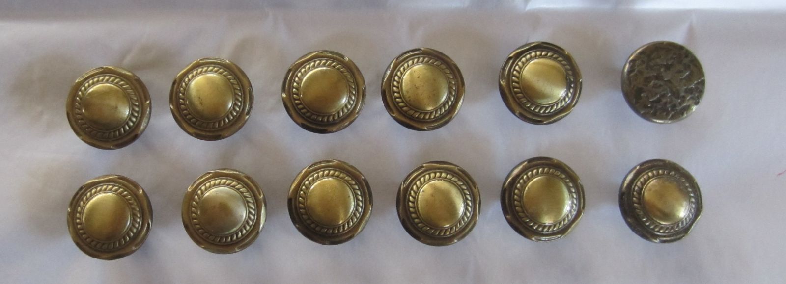 11 Amerock Vintage Brass Button Circular Round Drawer Cabinet Knob ...