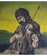 1975 Signed T. GUENTHER - Man Playing the Violin - Original Art Oil Pain... - $1,077.99