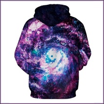 Spinning Galaxy Painted Universe Long Sleeve Cotton Pullover Hoodie Sweatshirt image 2