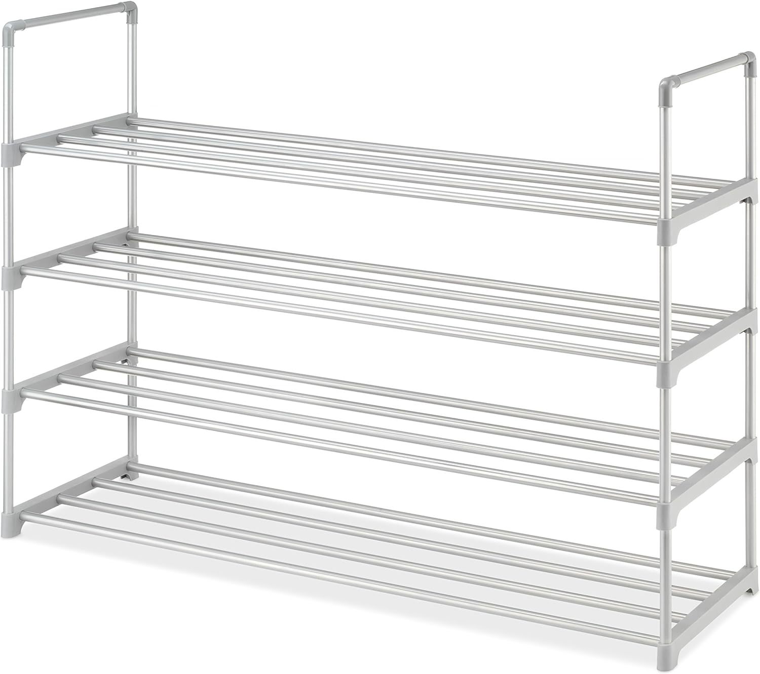 Whitmor 2-Tier, White Expandable and Stackable Shoe Rack