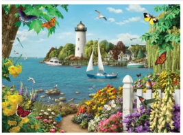 NO BOX!  CobbleHill JIGSAW PUZZLE. 500 PIECES.  BY THE BAY   19.25 X 26.6 - $14.85