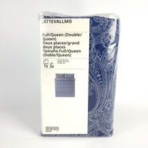 Ikea JATTEVALLMO Duvet Cover & 2 Pillowcases White Dark Blue Paisley Full/Queen - $57.37
