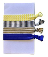 Elastic Hair Tie Ponytail Holder No Crease FOE 4 Pack 'Nautical’ - $4.99