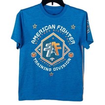 American Fighter Boys Youth Large T-Shirt Short Sleeve Blue - $14.82
