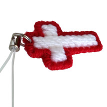 Red White Christian Cross Charm Set of 2 - $12.50