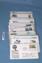 Mystic Co First Day Issue 42 Assorted Sports Cover Stamps Envelopes 1969-1994 - $34.64