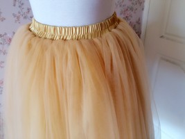 6 Layered Tulle Tutu Skirt Puffy Ballerina Tulle Skirt Apricot Plus Size image 4