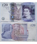 Bank of England Queen Elizabeth II 20 Pounds Banknote Circulated - $49.95