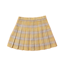 Winter Yellow Plaid Pleated Skirt Women Girls Plus Size Wool Pleated Plaid Skirt image 4