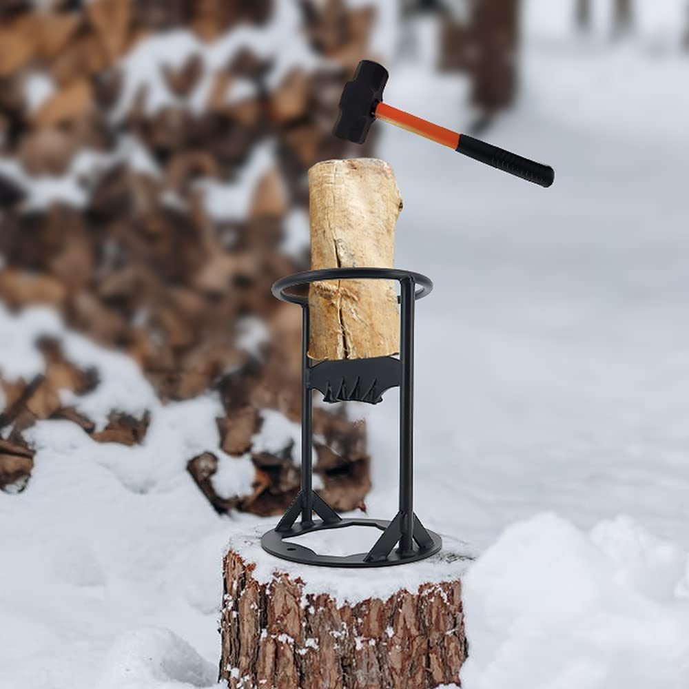 VEVOR Firewood Kindling Splitter, 9''x17'' XL Wood Splitter, Unique  V-Shaped Finger-Safety Blade, Manual Log Splitter for Wood Splitting, Heavy  Duty