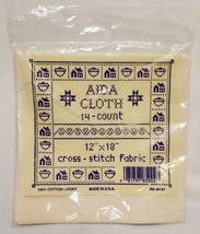 Essentials By Leisure Arts Aida Cloth, 18 count, 15 x 18, Antique White  cross stitch fabric for embroidery, cross stitch, machine embroidery and