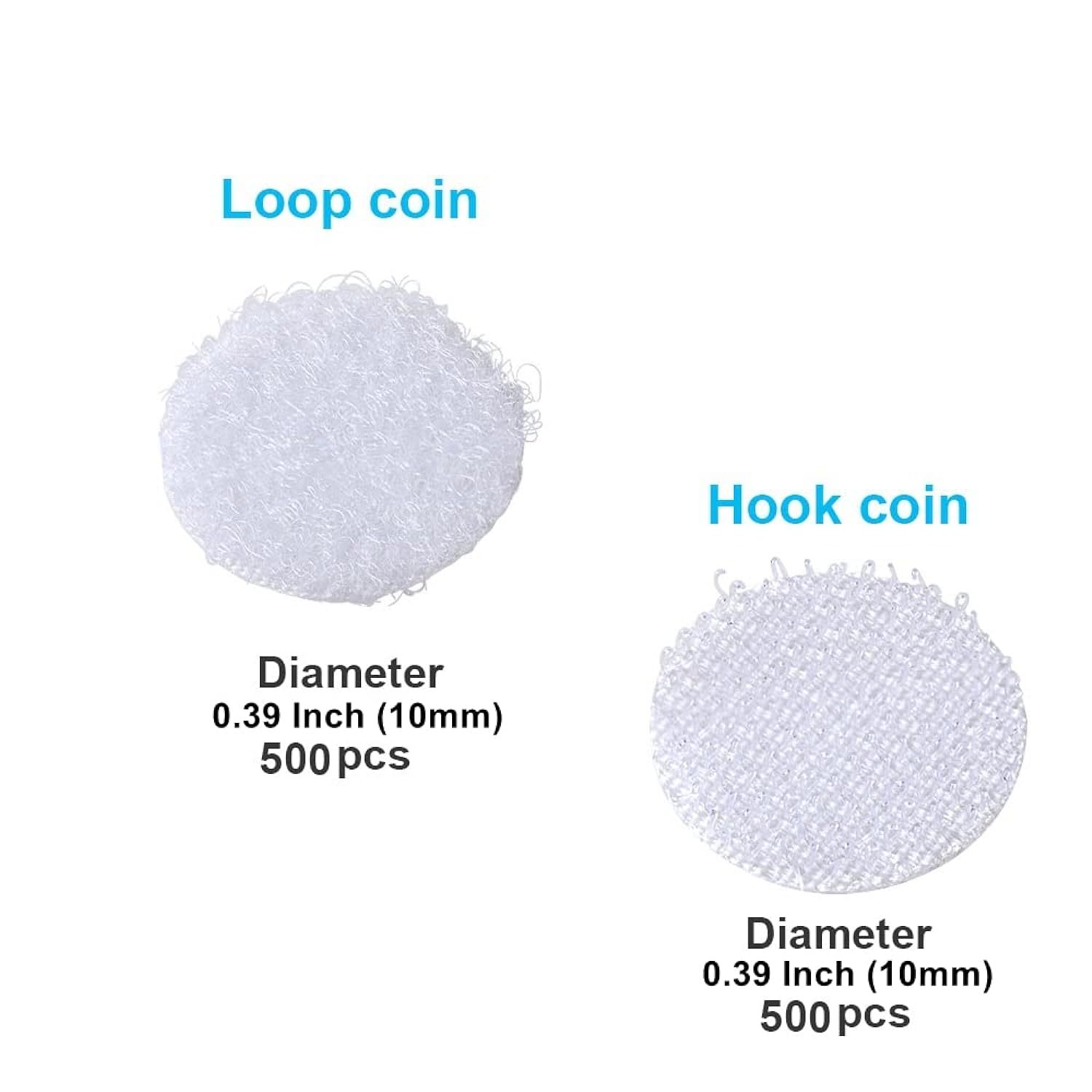 Sticky Back Dots Hook and Loop Dot Self Adhesive Dot Tapes Roll 3/4  Diameter 1500pcs(750 Pair) - White