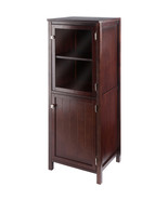 Winsome Wood Home Brooke Jelly Cupboard, 2-Section Cabinet, Walnut - $223.33