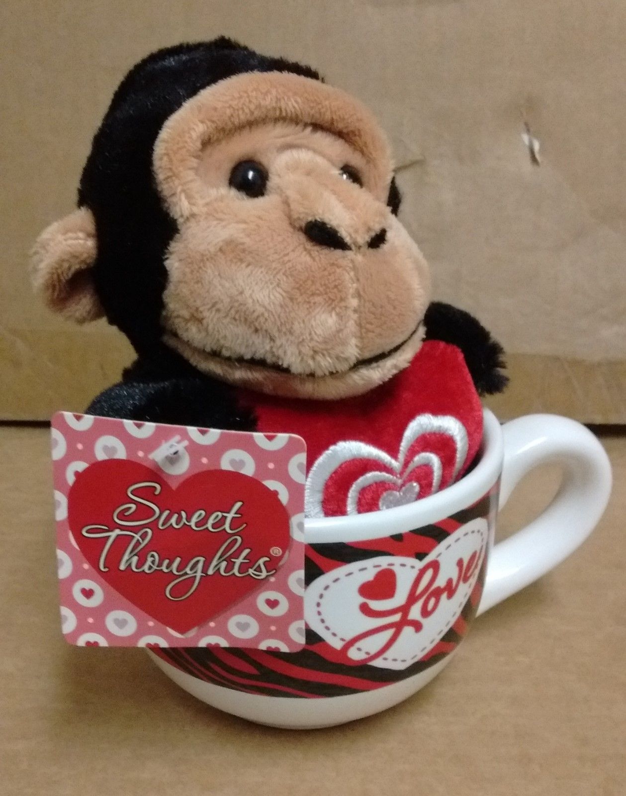 Plush Dan Dee Collectors Choice Gorilla w/red cap/valentine gift