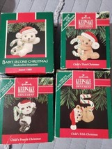 Lot Of 4 Hallmark Keepsake Ornaments: 2nd Christmas 1989, 3rd 90, 4th 91, 5th 92 - $3.99