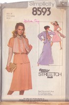 SIMPLICITY PATTERN 8593 SIZE 10 MISSES BLOUSE, SCARF, SKIRT, UNLINED JACKET - $3.00