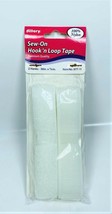 Allary Sew-On Hook and Loop Tape 2 Hanks 36" x 7/8" WHITE - $7.88