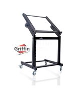 Rack Mount Rolling Stand & Adjustable Mixer Platform Rails by GRIFFIN - 19U Cart - $84.95