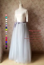 Women Extra Maxi Tulle Skirt Gray High Waist Long Tulle Skirt Party Custom Plus  image 6