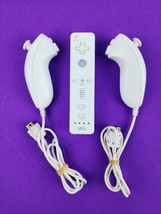 OEM Nintendo Wii Motion Controller  &amp; 2x Nunchuck White all working - $26.72