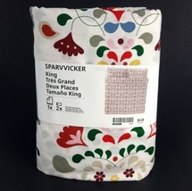 Ikea Sparvvicker King Duvet Cover & 2 Pillowcases Cotton White Floral New - $68.21