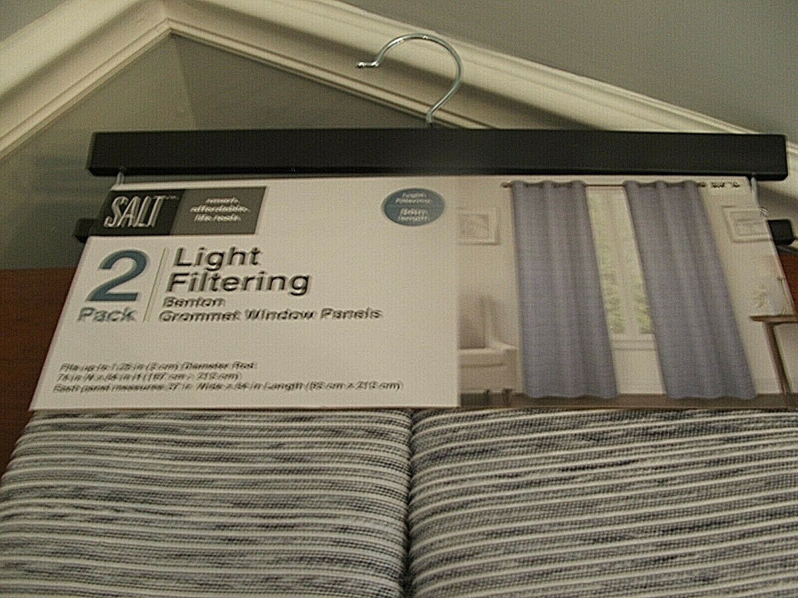 SALT Benton 2Pack 63Inch Grommet Window Curtain Panels in Navy