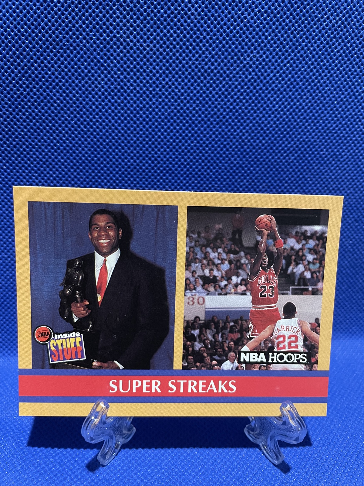 Magic Johnson and Michael Jordan 1990 NBA Hoops Card 385 Trading Card Singles