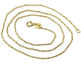 SOLID 18K YELLOW GOLD FINELY WORKED TUBE CHAIN 18 INCHES, 1 MM, MADE IN ... - $436.76