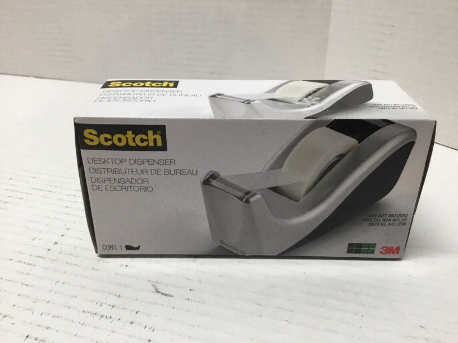 Scotch® Desktop Tape Dispenser C60-ST, Silvertech Two-Tone