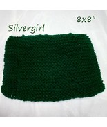 Large Soft Hand Knit Face or Dish Cloth Forest Green - $4.99