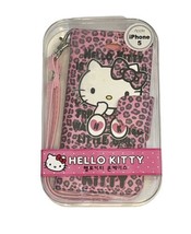 NEW Hello Kitty Apple iPhone 5 Case Wallet Strap Wristlet Pink Leopard Print image 1