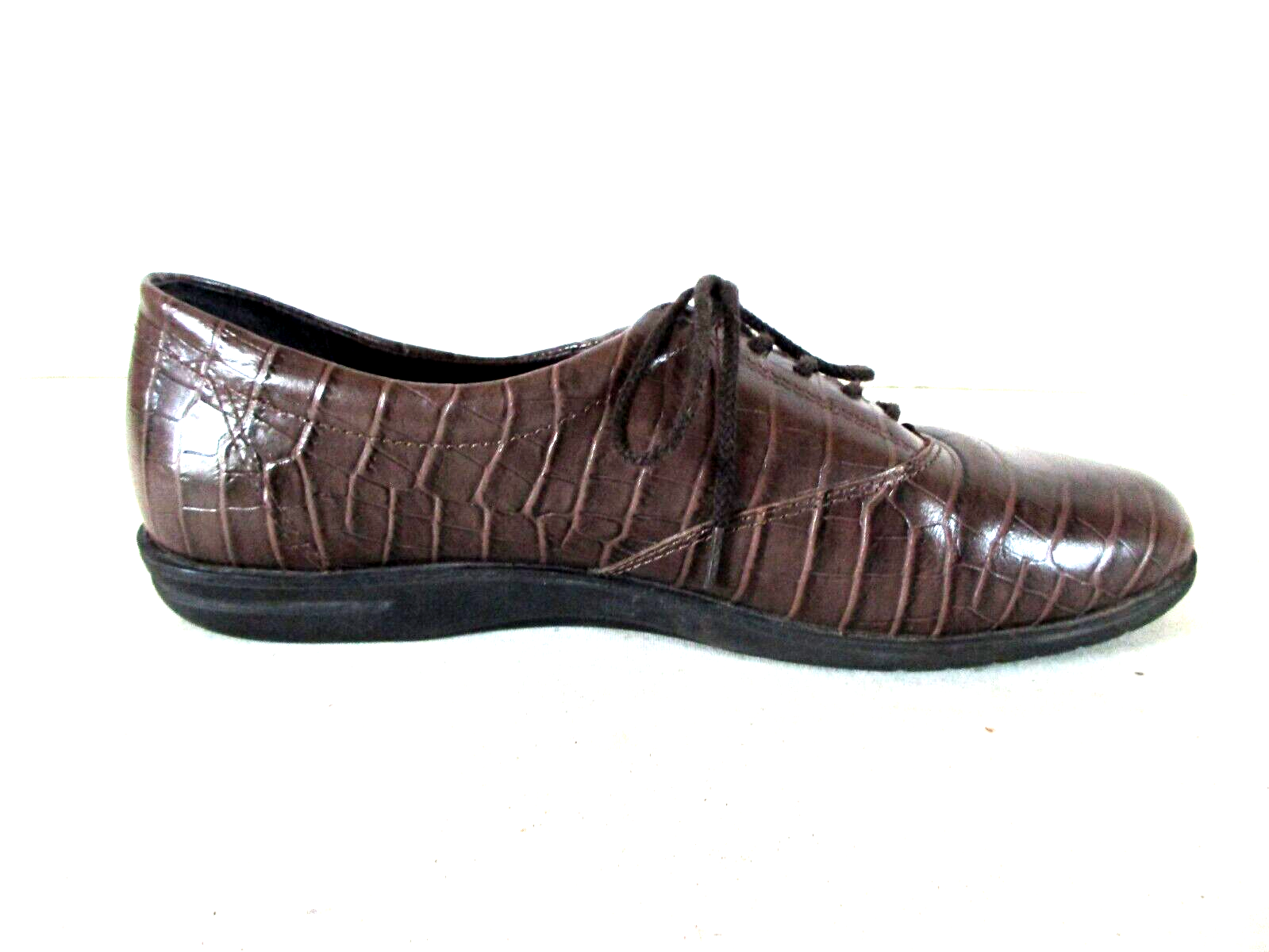 Easy Spirit Brown Leather Lace Up Loafers Comfort Shoes Women's 8 (SW41