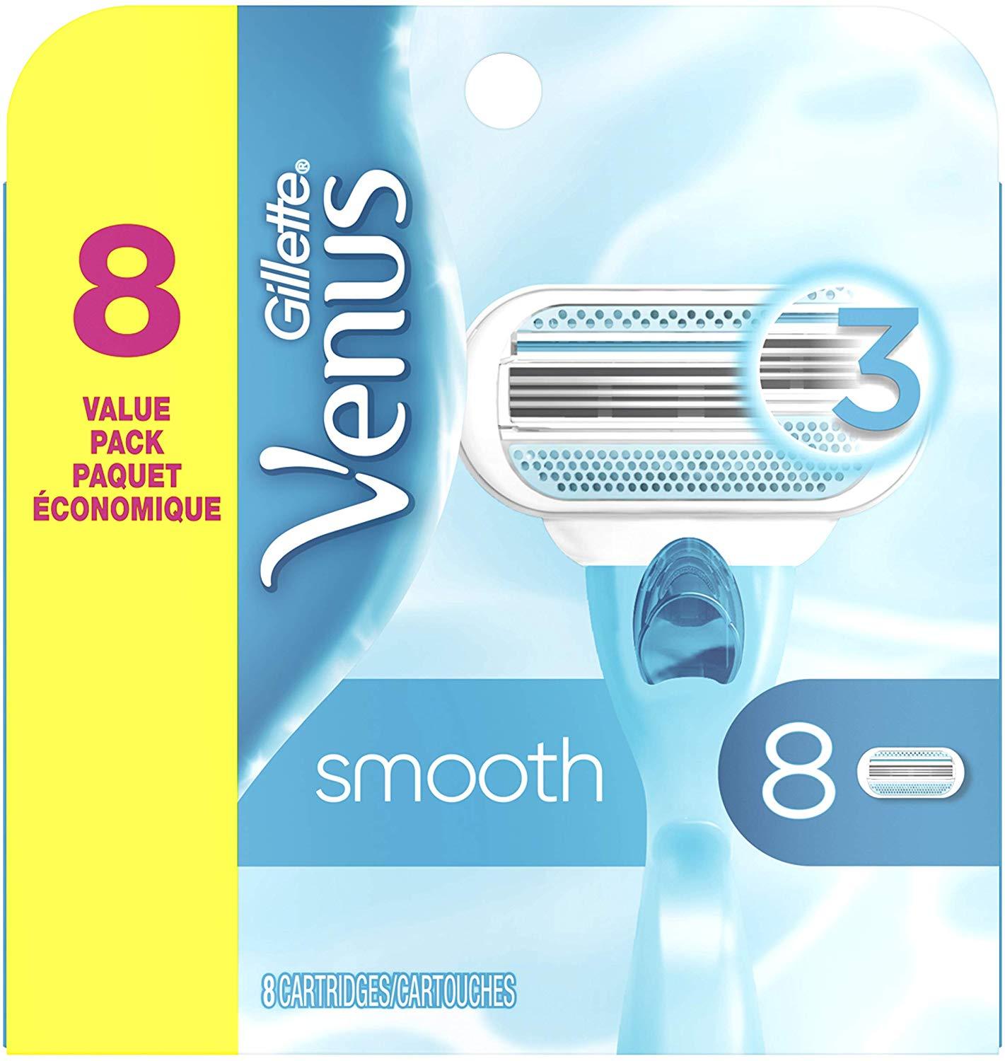 gillette venus smooth women's razor blades - 8 refills ,brand new