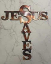 Jesus Saves Cross Metal Wall Art  12 1/2&quot; tall x 11&quot; wide - $23.73