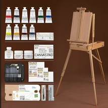 Kuyal Art Supplies Box Easel Sketchbox Painting Storage Box, Adjust Wood Tabletop Easel for Drawing & Sketching Student (Painting Easel Box)