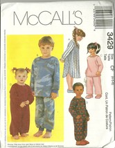 McCall&#39;s Sewing Pattern 3429 Childrens Girls Boys Pajamas PJs Size 4 5 6... - $9.99