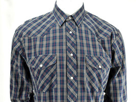 Roper Gold Collection Plaid Pearl Snap Button Up Shirt Western Cowboy Large  - $31.14