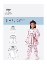 Simplicity Sewing Pattern 9204 10699 Girls Pajamas Nightclothes Size 3-8 - $8.99