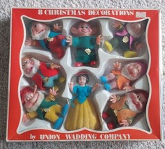 Vtg Snow White &amp; the Seven Dwarfs Flocked Christmas Ornaments In Origina... - $169.00