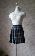 Dark Green PLAID SKIRT Plus Size Plaid Mini Skirt Outfit Women Girl Plaid Skirt image 3