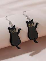 Cat Design Resin Earrings Gift for Women Girl Fashion Jewelry Dangle Earrings - $5.12