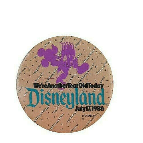 Primary image for Disneyland 80's Birthday July 17 1986 Pin Button Pinback Collectible Disney Vtg