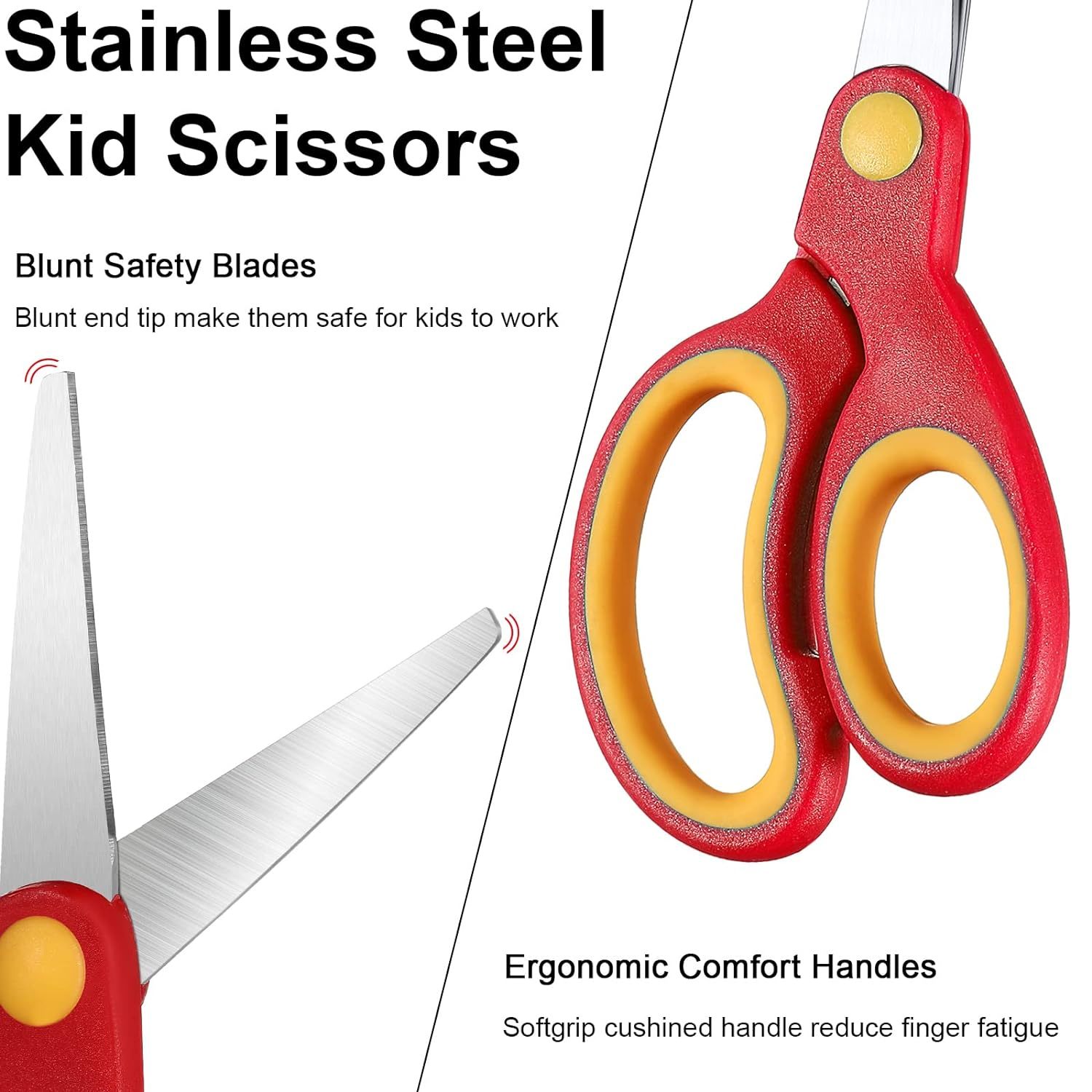 78 Pcs Kids Scissors Bulk 5 inch Student Scissors Children Blunt Tip Safety Scis