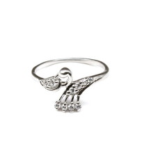 925 Sterling Silver Duck White CZ Women finger ring - $18.28