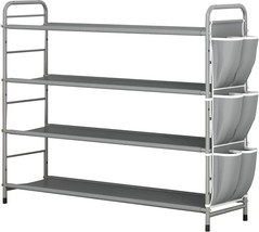 INGIORDAR Shoe Rack Organizer 5 Tier Metal Organizer Shelf with